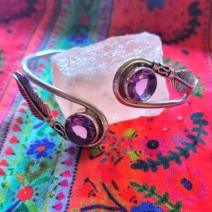 Feather Amethyst (Glass) Bangle